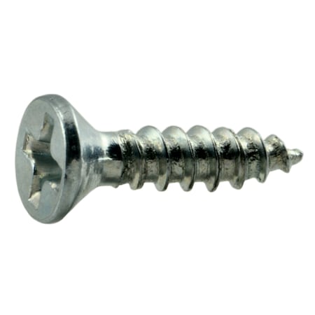 Midwest Fastener Wood Screw, #5, 1/2 in, Zinc Plated Steel Flat Head Phillips Drive, 100 PK 02528